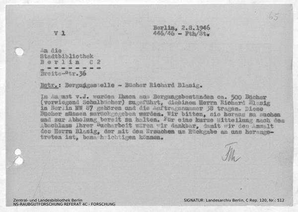 Landesarchiv Berlin, C Rep. 120 Nr. 512, Bl. 65