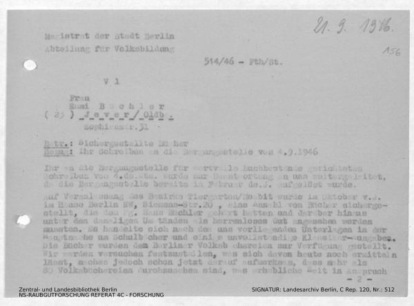 Landesarchiv Berlin, C Rep. 120 Nr. 512, Bl. 156