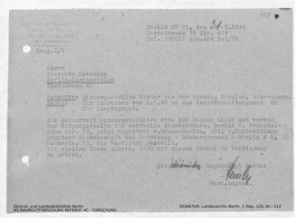 Landesarchiv Berlin, C Rep. 120 Nr. 512, Bl. 158