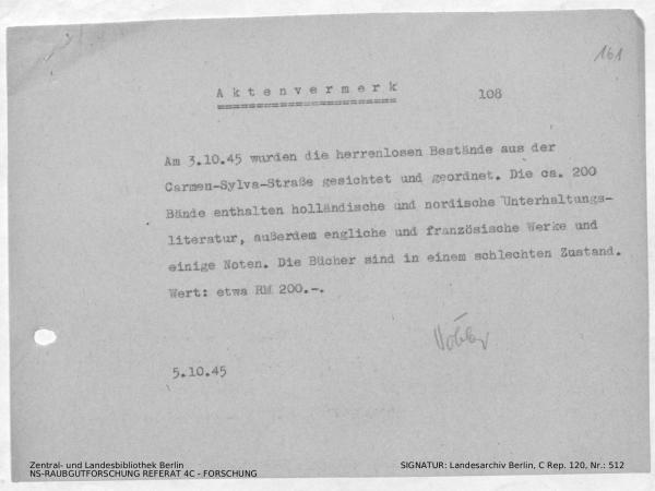 Landesarchiv Berlin, C Rep. 120 Nr. 512, Bl. 161