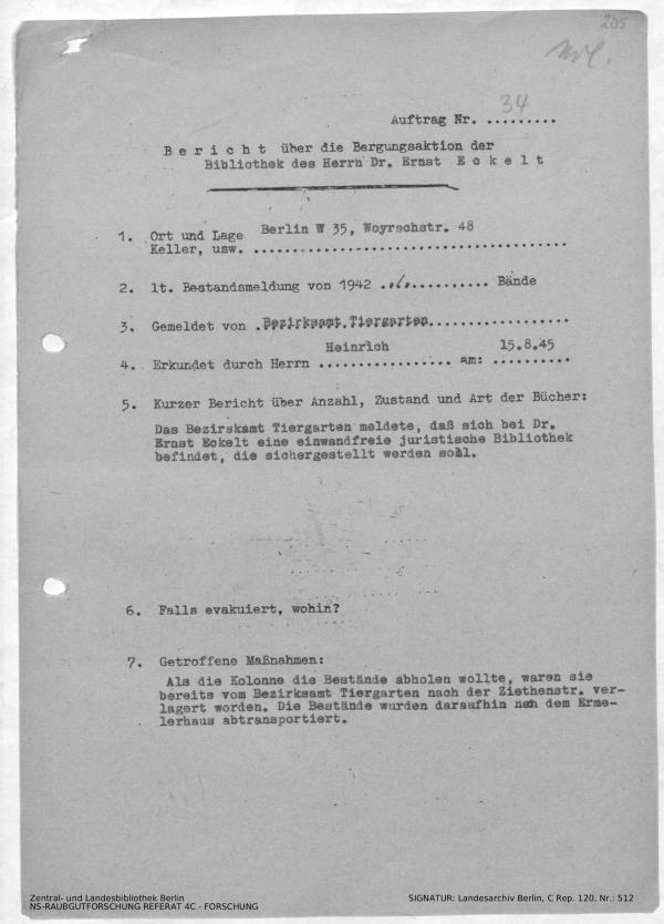 Landesarchiv Berlin, C Rep. 120 Nr. 512, Bl. 205