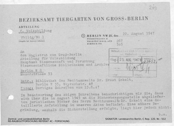 Landesarchiv Berlin, C Rep. 120 Nr. 512, Bl. 209