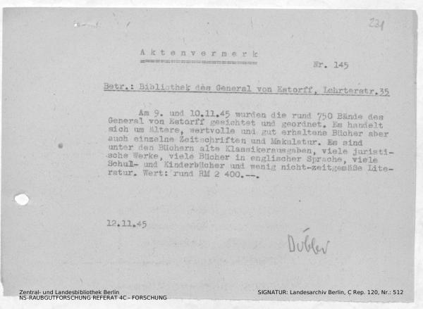 Landesarchiv Berlin, C Rep. 120 Nr. 512, Bl. 231