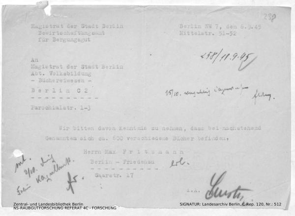 Landesarchiv Berlin, C Rep. 120 Nr. 512, Bl. 238