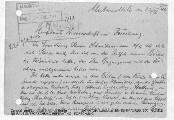 Landesarchiv Berlin, C Rep. 120 Nr. 512, Bl. 270/273