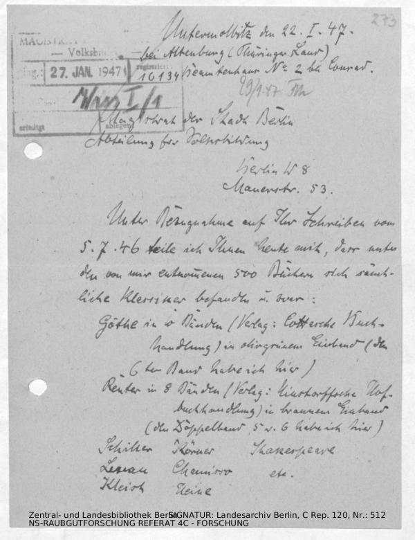 Landesarchiv Berlin, C Rep. 120 Nr. 512, Bl. 273