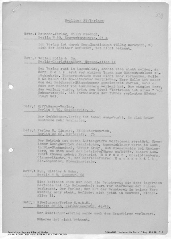 Landesarchiv Berlin, C Rep. 120 Nr. 512, Bl. 339