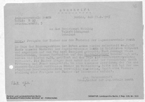 Landesarchiv Berlin, C Rep. 120 Nr. 513, Bl. 43