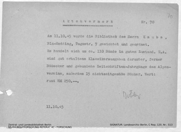 Landesarchiv Berlin, C Rep. 120 Nr. 513, Bl. 70