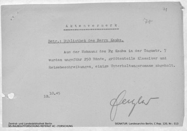 Landesarchiv Berlin, C Rep. 120 Nr. 513, Bl. 71