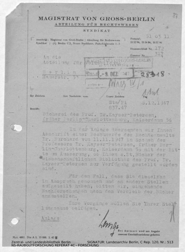 Landesarchiv Berlin, C Rep. 120 Nr. 513, Bl. 87