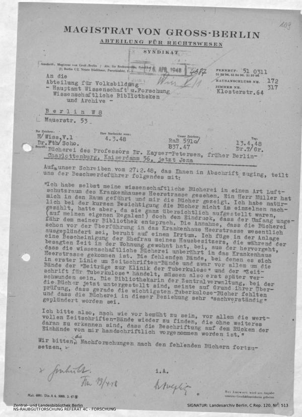 Landesarchiv Berlin, C Rep. 120 Nr. 513, Bl. 109