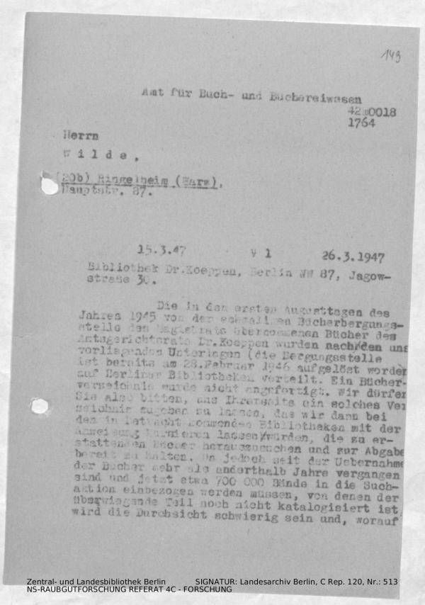 Landesarchiv Berlin, C Rep. 120 Nr. 513, Bl. 149