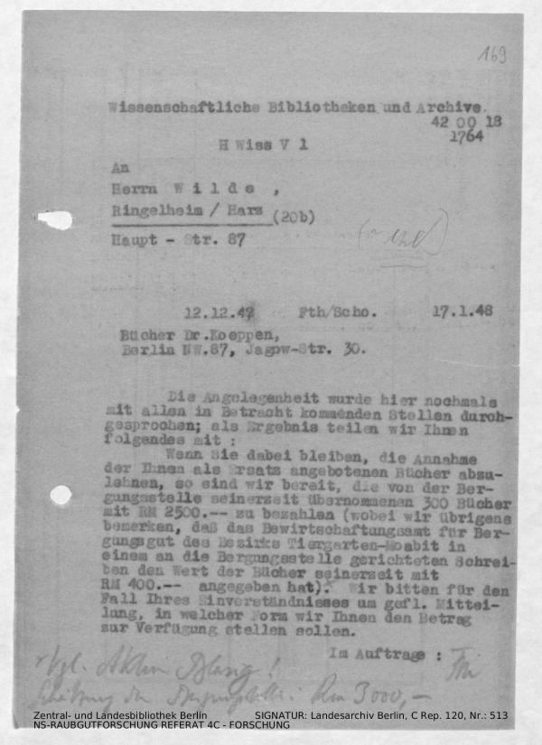 Landesarchiv Berlin, C Rep. 120 Nr. 513, Bl. 169