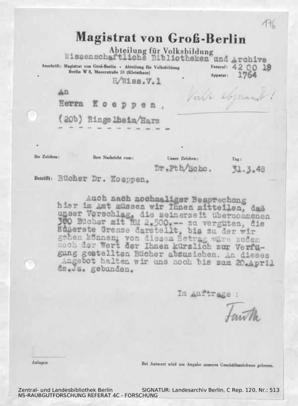 Landesarchiv Berlin, C Rep. 120 Nr. 513, Bl. 176