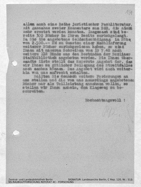 Landesarchiv Berlin, C Rep. 120 Nr. 513, Bl. 191