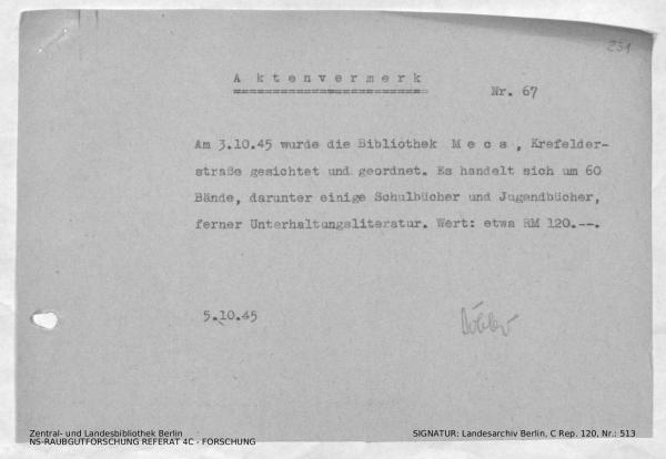 Landesarchiv Berlin, C Rep. 120 Nr. 513, Bl. 231
