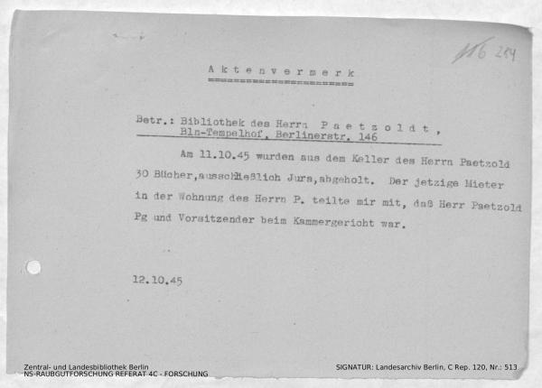 Landesarchiv Berlin, C Rep. 120 Nr. 513, Bl. 284