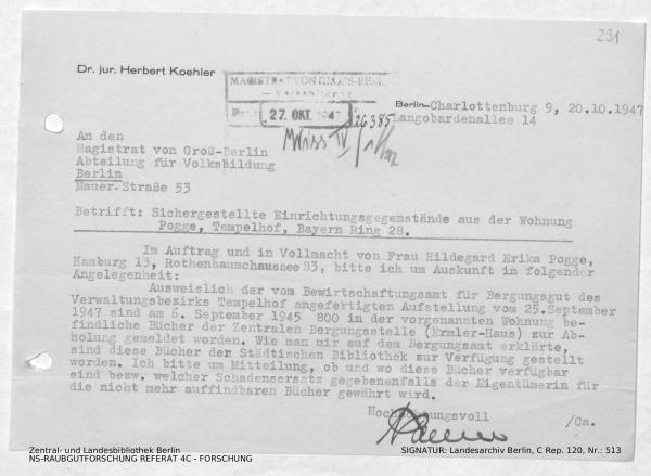 Landesarchiv Berlin, C Rep. 120 Nr. 513, Bl. 291