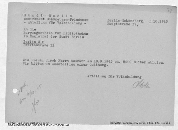 Landesarchiv Berlin, C Rep. 120 Nr. 514, Bl. 74
