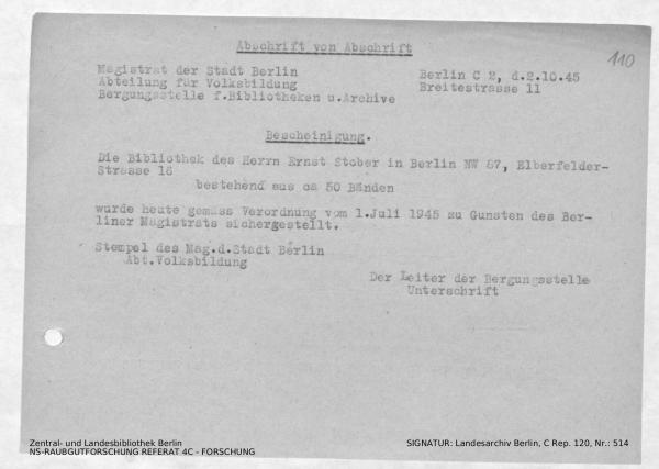 Landesarchiv Berlin, C Rep. 120 Nr. 514, Bl. 110