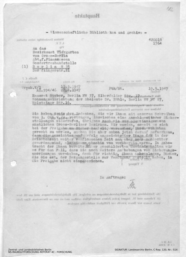 Landesarchiv Berlin, C Rep. 120 Nr. 514, Bl. 112