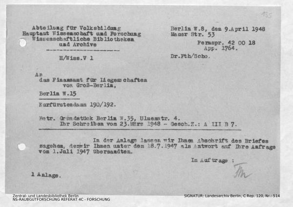 Landesarchiv Berlin, C Rep. 120 Nr. 514, Bl. 135