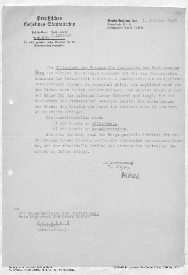 Landesarchiv Berlin, C Rep. 120 Nr. 514, Bl. 150