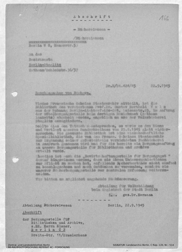 Landesarchiv Berlin, C Rep. 120 Nr. 514, Bl. 166