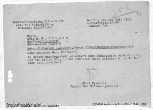 Landesarchiv Berlin, C Rep. 120 Nr. 515/1, Bl. 121