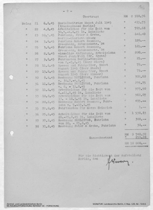 Landesarchiv Berlin, C Rep. 120 Nr. 515/1, Bl. 146
