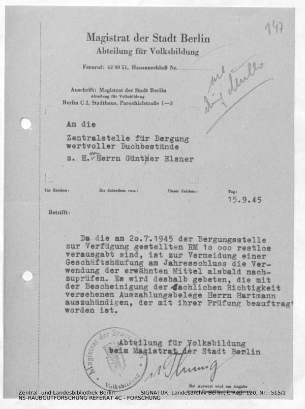 Landesarchiv Berlin, C Rep. 120 Nr. 515/1, Bl. 147
