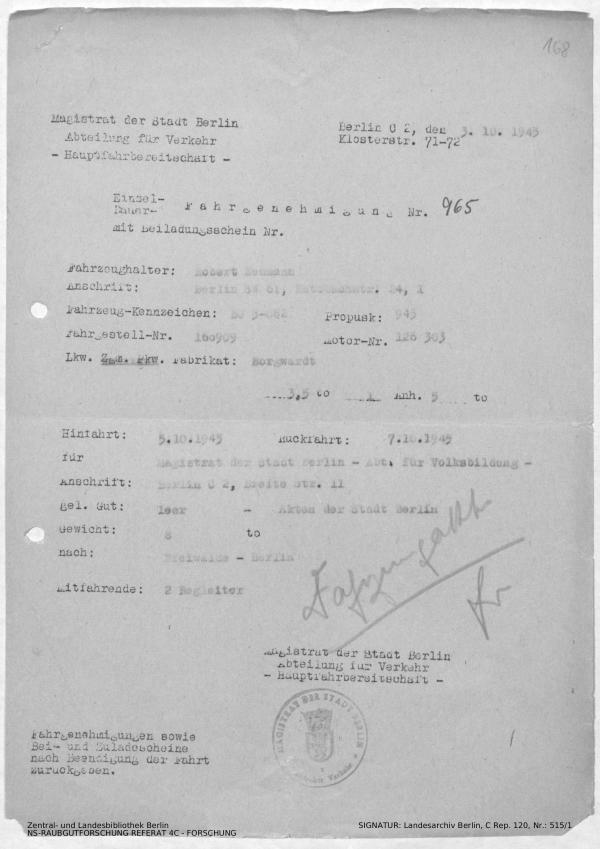 Landesarchiv Berlin, C Rep. 120 Nr. 515/1, Bl. 167