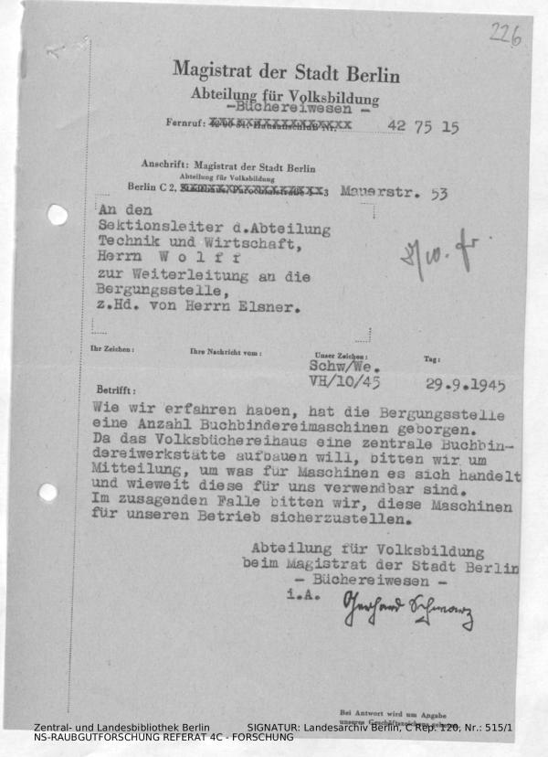 Landesarchiv Berlin, C Rep. 120 Nr. 515/1, Bl. 226