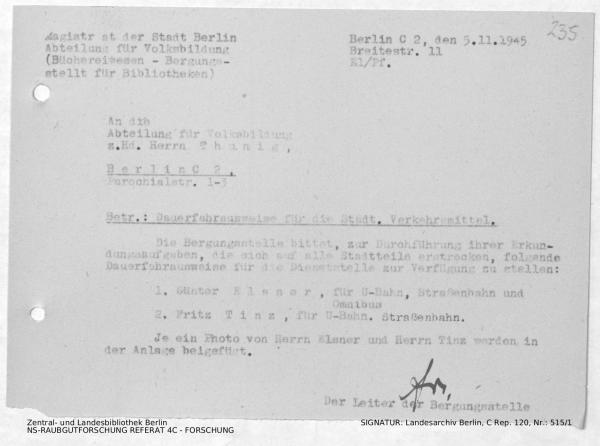 Landesarchiv Berlin, C Rep. 120 Nr. 515/1, Bl. 235