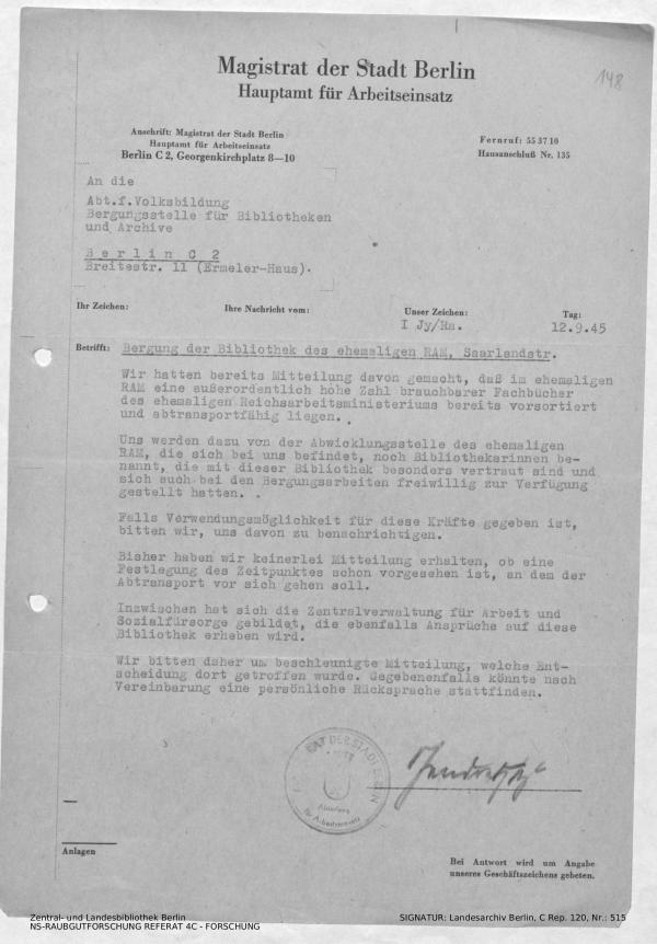 Landesarchiv Berlin, C Rep. 120 Nr. 515, Bl. 148