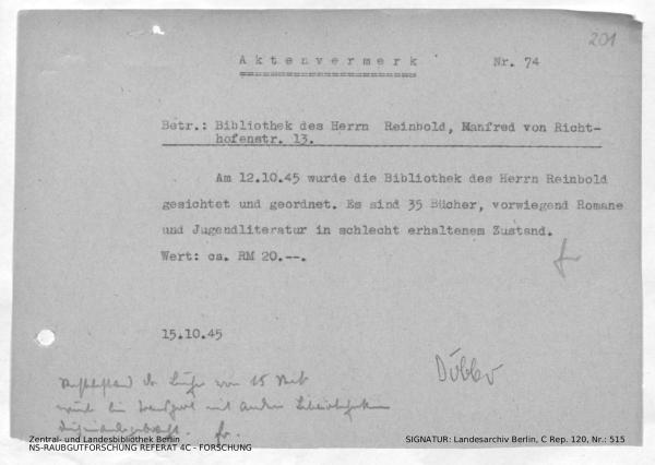 Landesarchiv Berlin, C Rep. 120 Nr. 515, Bl. 201