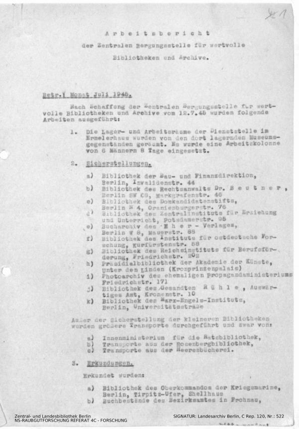 Landesarchiv Berlin, C Rep. 120 Nr. 522, Bl. 1