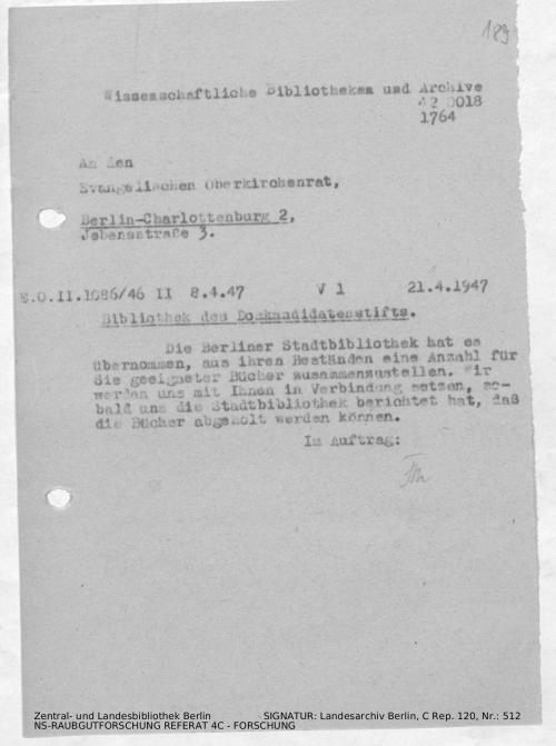 Landesarchiv Berlin, C Rep. 120 Nr. 512, Bl. 189