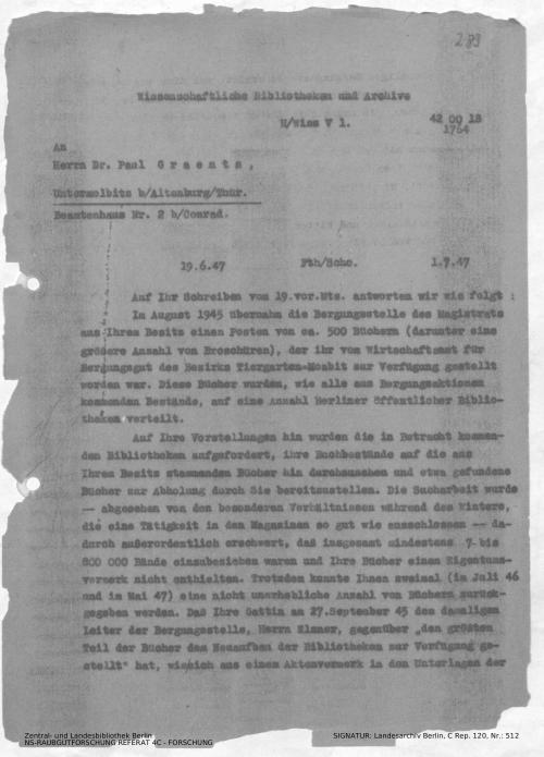 Landesarchiv Berlin, C Rep. 120 Nr. 512, Bl. 289