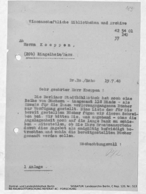 Landesarchiv Berlin, C Rep. 120 Nr. 513, Bl. 189