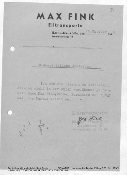 Landesarchiv Berlin, C Rep. 120 Nr. 515/1, Bl. 99
